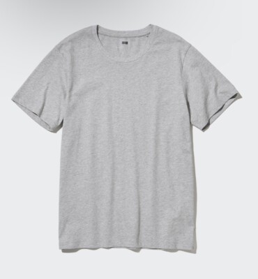 UNIQLO 100% SUPIMA Cotton Crew Neck T-Shirt Gray Australia