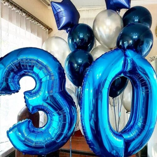 Globos de lámina de números gigantes para fiesta de 16"" y 40"" helio decoración autoinflable - Imagen 4 de 19