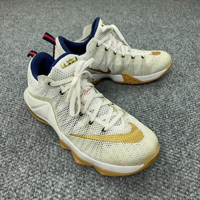 Nike LeBron XII 12 Mens Size 10 USA Gold Olympic White Low Top