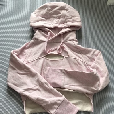 Gymshark Raw Edge Cropped Hoodie In Chalk Pink XS | eBay