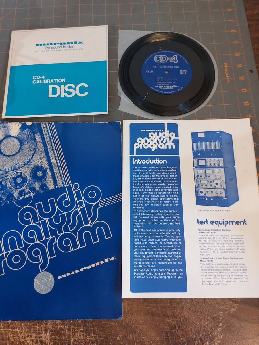 Marantz CD-4 TEST RECORD Calibration Disc Audio Analysis