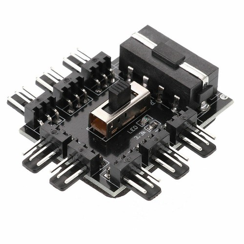 Ventilador IDE POWER concentrador conector IDE IDE de 1 a 8 canales 4 pines PWM PC CPU VGA con interruptor de encendido/apagado - Imagen 5 de 9