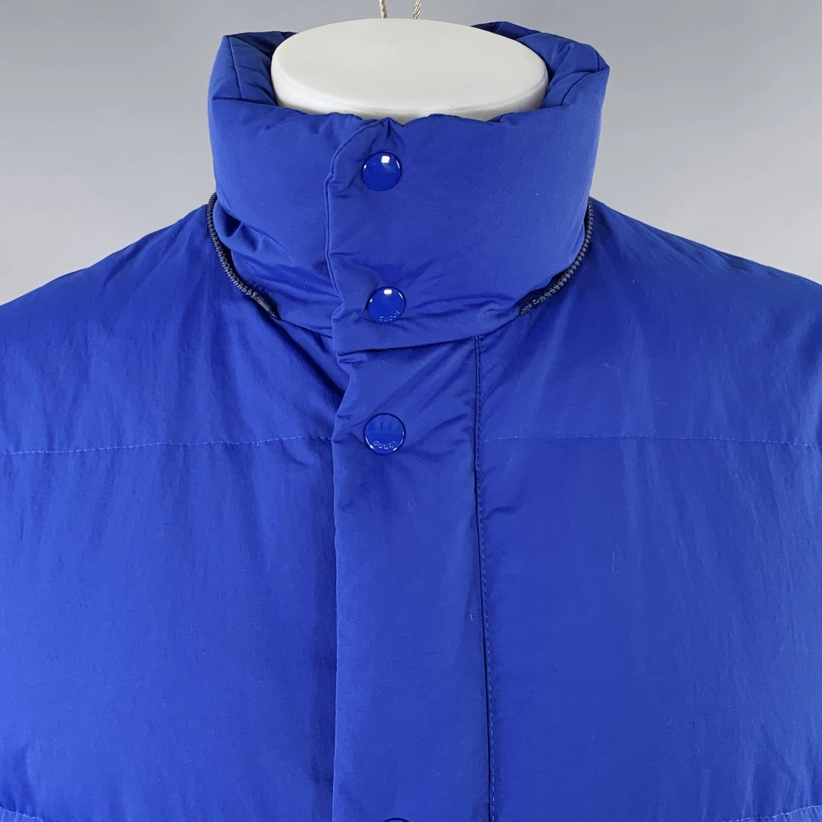 Cappotto GUCCI 2018 taglia 36 blu rosso poliammide puffer piumino d'oca con cappuccio