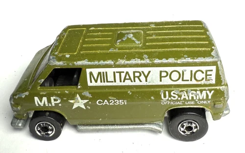 Hot Wheels Blackwall 1977 Khaki Kooler Military Police Super Van US Army Rare BW