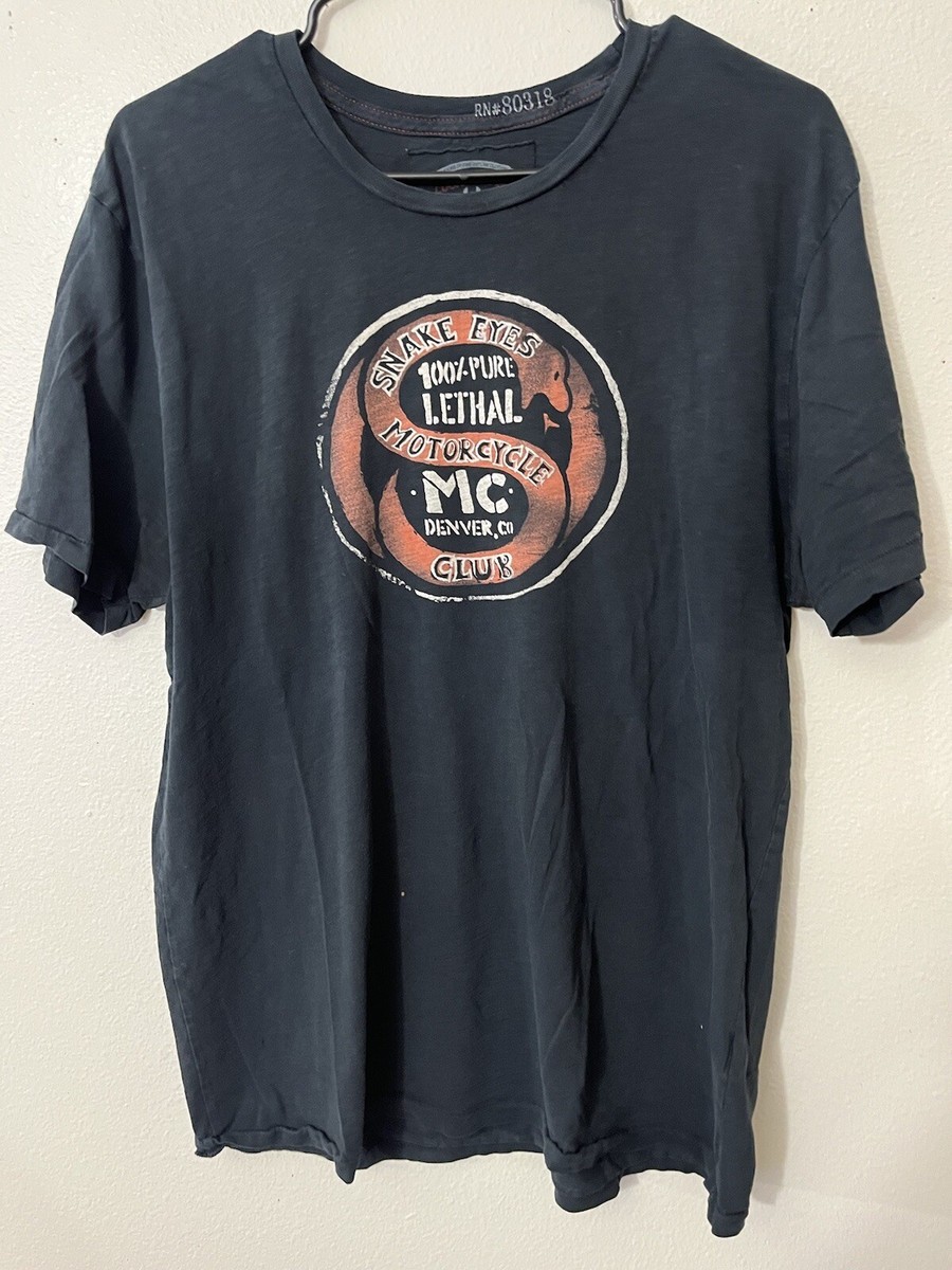 LUCKY BRAND SNAKE EYES MOTORCYCLE CLUB Widowmaker Rally MC T