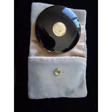 Vtg Ultima II Brown Enamel Compact P 53 Revlon Translucent Pressed Powder & Sack