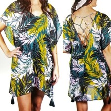 Palisades Swim Club Cover Up Swim Floral Bamboo Tropical Coverup