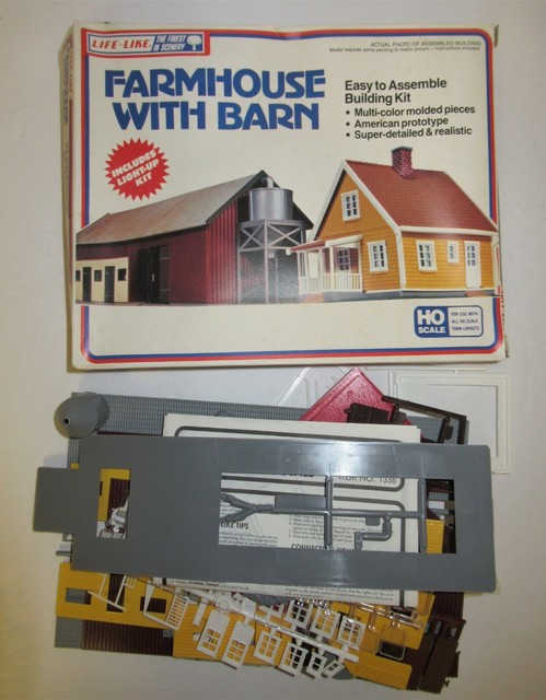 Life Like Ho Scale Farmhouse With Barn Kit 1336 For Sale Online