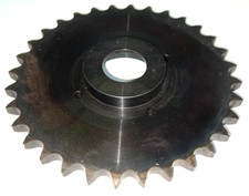 STEEL ROLLER CHAIN SPROCKET 5/8-32 32-TEETH 1-3/16" BORE 6-5/8" OD