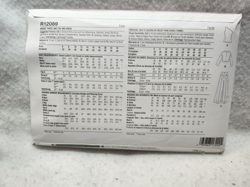 Sewing Pattern Simplicity R12089 Pants, Top And Shrug NEW Sizes 6-14 Easy To Sew - Picture 2 of 2