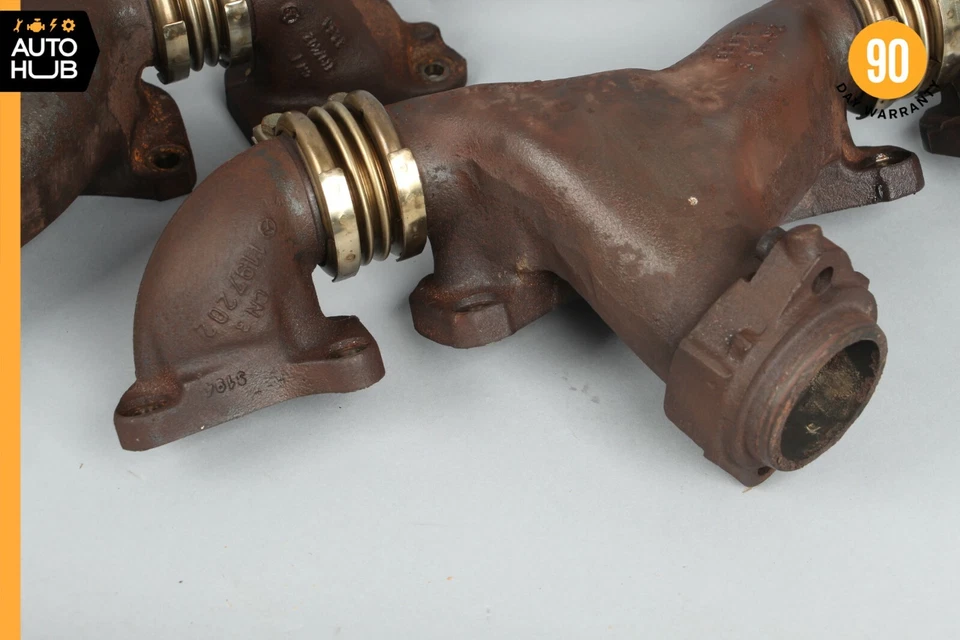 Комплект из 2 оригинальных правых и левых выпускных коллекторов 92-99 Mercedes W140 S500 400SEL V8 - Изображение 4 из 4