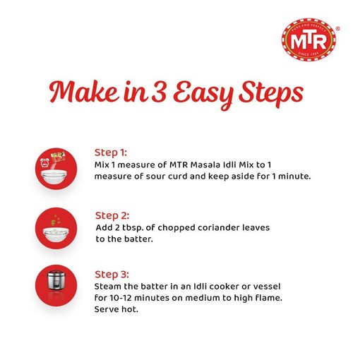 MTR Ready To Eat South Indian Breakfast Vegetarian Masala Rava Idli Mix - 500g - Picture 6 of 9