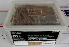 350 Deckfast Cap-tor CEDAR Epoxy Coated Deck Screws 10x2-1/2" T-20 Star Bit Head