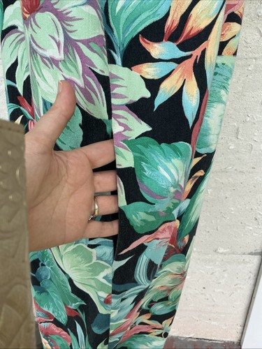 Vintage MuuMuu Maxi Dress Large Handmade Tropical Print Floral Hawaiian Tiki 80s - Picture 8 of 17