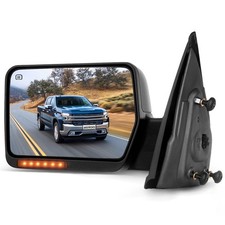 Towing Mirror Chrome for Ford F150 Power Heated Turn Signal Puddle Light LH