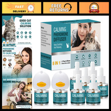 Calming Cat Diffuser 8-in-1 Pheromone Refill for Stress Anxiety Relief, Blue