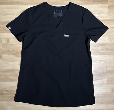 FIGS Catarina Scrub Top Women s Size  X-Small Black V-Neck Medical Uniform