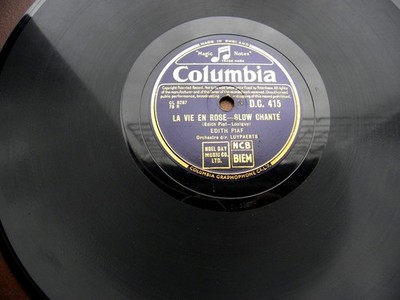 3042/ EDITH PIAF- LA VIE EN ROSE -Un refrain courait-Klassiker-78rpm Schellack