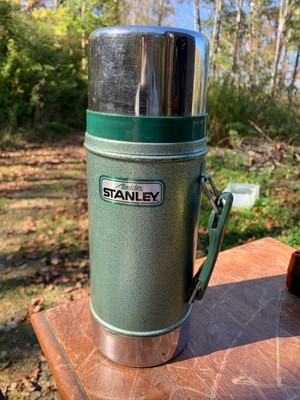 Aladdin Stanley thermos collectible vacuum flask green hammertone 24oz widemouth