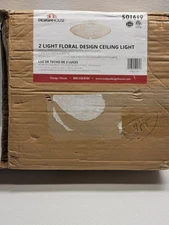 Design House 2-Light Semi-Flush Ceiling Mount Frosted Glass White New