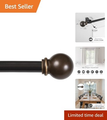 Chelsea Extendable Steel Curtain Rod 28 to 48 Inches Bronze Finish