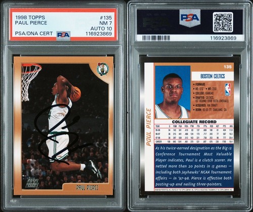 PSA 10 Autographed 1998-99 Topps - Paul Pierce #135 (RC) - Picture 3 of 3