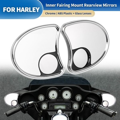 Chrome Fairing Mount Mirror W/ Blind Spot For Harley Tri Electra Glide EFI FLHTI