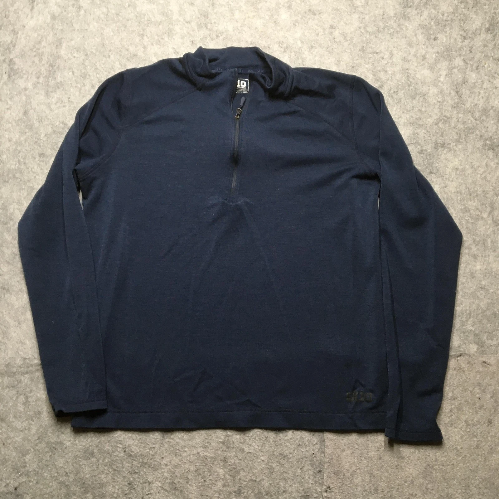 Stio Shirt Mens XL Blue Merino Wool 1/4 Zip Long Sleeve Base Layer Hiking