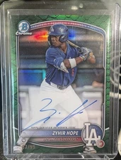 2025 Bowman Zyhir Hope Auto Green Reptilian /99 Auto Dodgers #CPA-ZH
