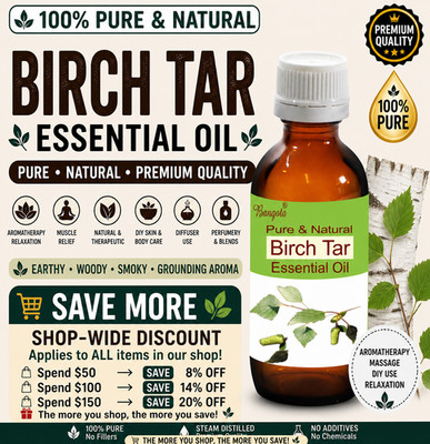 Birch Tar Essential Oil Natural Smoky Leathery Aroma for Bath Perfumery Bangota