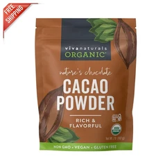 Rich Dark Chocolate Organic Cacao Powder 2 lb - Ideal for  & Keto Recipes