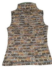 Women’s Large Charlotte Russe Sleeveless Sweater Blouse Textured Multicolor