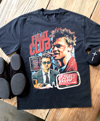 Fight Club Movie T-Shirt Brad Pitt Tyler Durden Graphic Tee Unisex