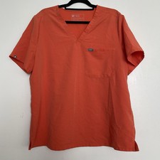 Women  s FIGS Catarina One-Pocket Scrub Top Sunset Orange 2525 Size XXL