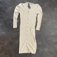 Quiz Women’s Dress Cream Long Large Soft Button Up BNWT