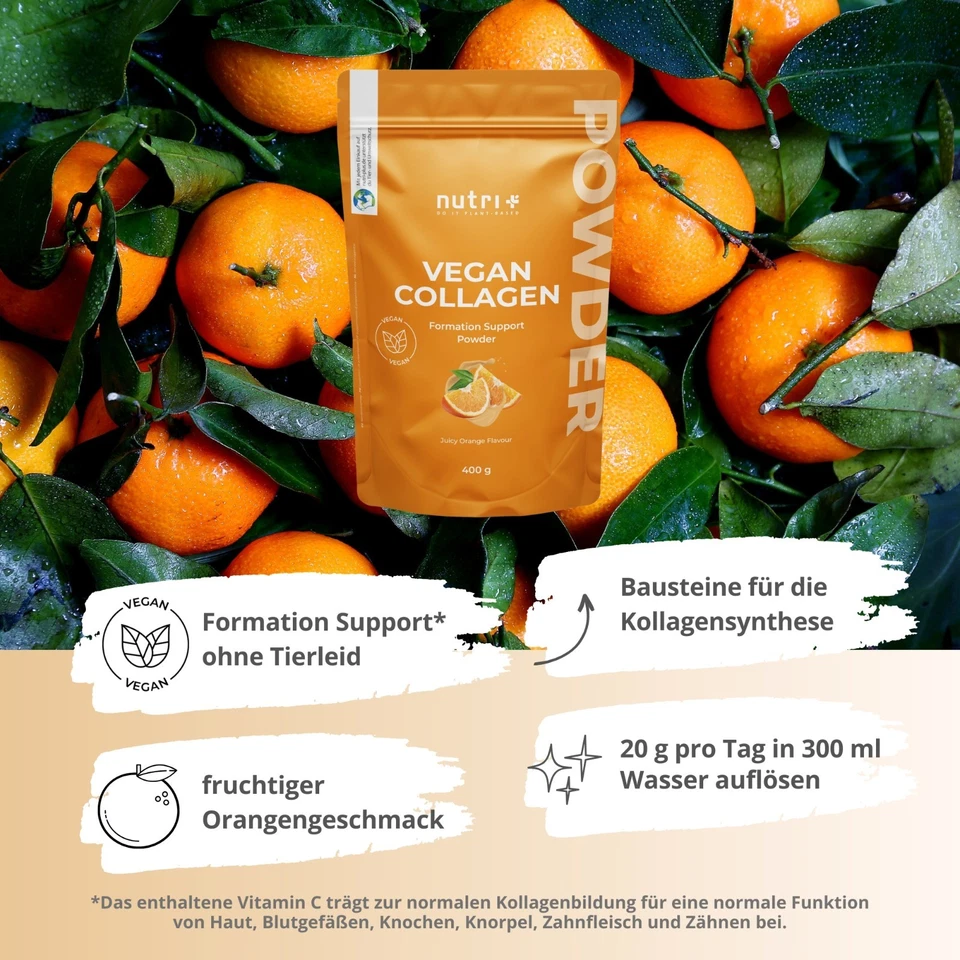 Kollagen Pulver mit Hyaluron, Q10 + Vitamin C 400g - Vegan Collagen Powder - Bild 2 von 4