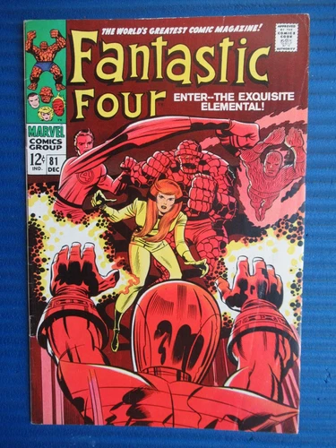 FANTASTIC FOUR # 81 - (FN/VF) -THE WIZARD-ENTER-EXQUISITE ELEMENTAL-THING-TORCH