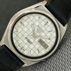 JAPAN VINTAGE SEIKO 5 AUTOMATIC 7009A MENS WHITE COLOR DIAL WATCH a2463-U