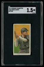 T206 Piedmont 350-460 Frank Chance Batting Chicago Cubs HOF SGC 1.5 FR (66615)