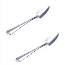 2 Pcs Grapefruit Spoons, 6 Inch Stainless Steel Half Serrated Grapefruit Spoons