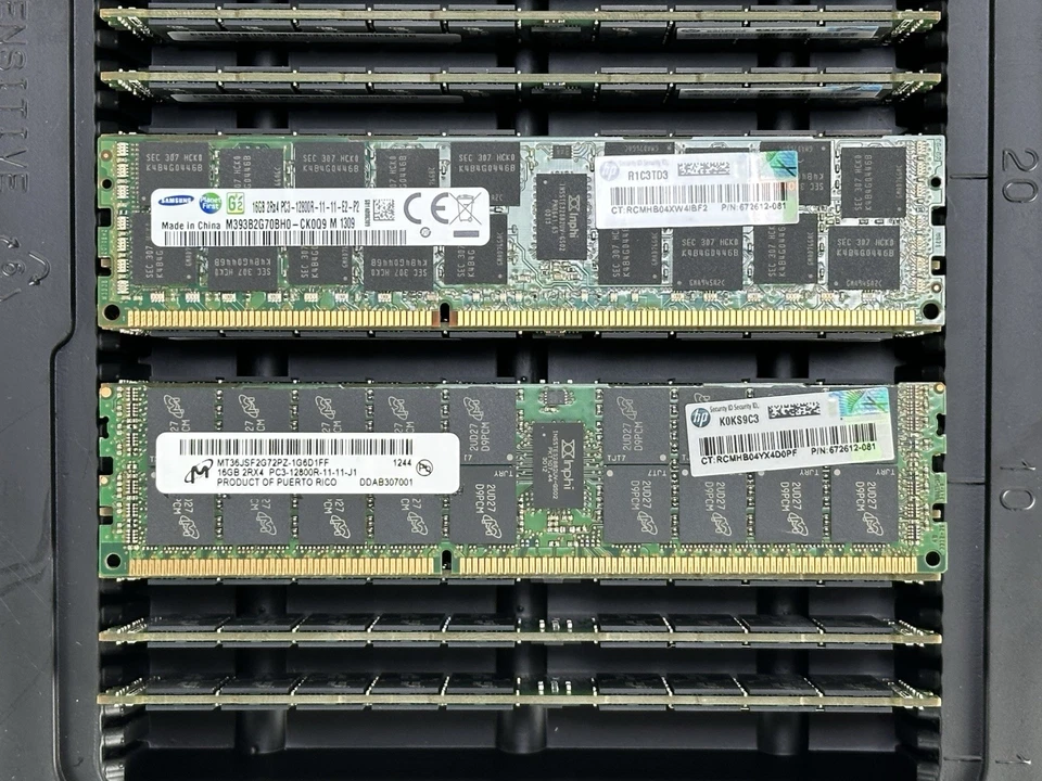 HP 672612-081 1x 16GB PC3-12800R Reg 2Rx4 ECC DDR3 RAM Server Memory Dual Rank - Image 2 of 4