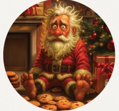 Hayleybug 1 oz Frizzled Santa silver Round w/ COA mintage 30