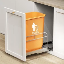 Pull Out Trash Can Frame for Cabinet, Soft Close Slides, No Bin Included