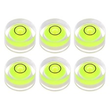 6pcs Round Bubble Level 13x7mm Mini Circular Bullseye Spirit Levels, Green