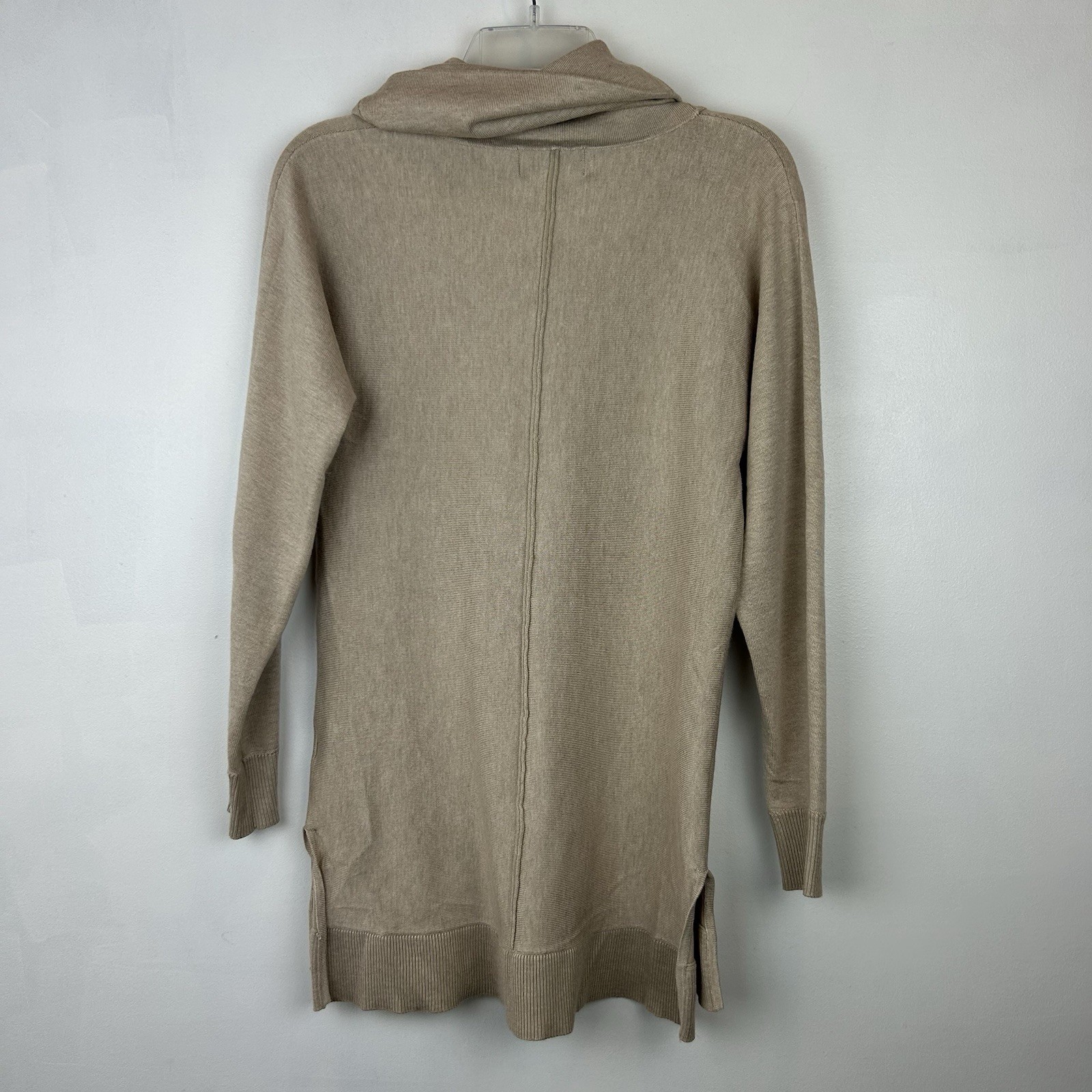 Joan Vass Womens Sweater S Beige Turtleneck Quiet Luxury Capsule Minimalist