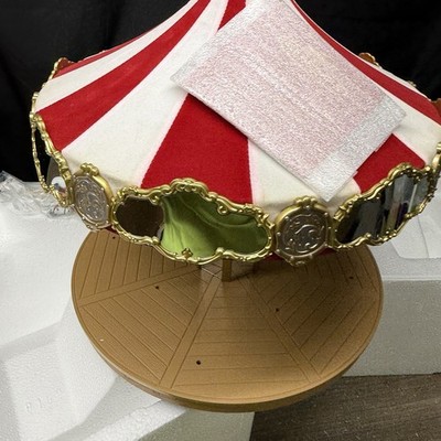 Signed Hallmark Keepsake Ornament Carousel Display With 2 Horses New in Box