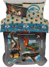 Jurassic World Rebirth Kids Bedding Super Soft Cozy Microfiber Comforter and She