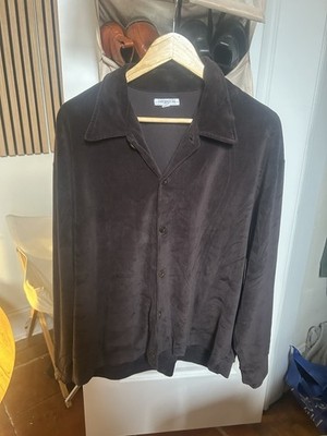 Lady White Co. Velvet Brown Button-Up Long Sleeve Shirt Size 42