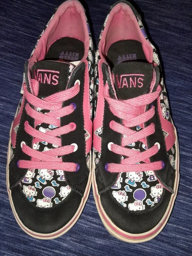 Scarpe Hello Kitty taglia 3 5 HTF Vans bambini Tory Kitty ragazze sneakers stringate in tela