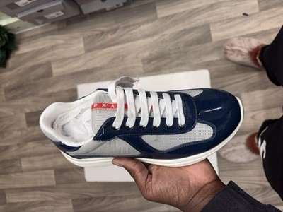 Prada Americas Cup Leather Sneaker Navy Size US 11 Prada